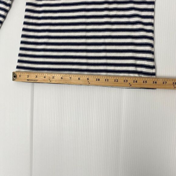 Tommy Hilfiger Shirt Teens Large Blue/White Striped Long Sleeve V Neck Pullover - Picture 7 of 16